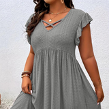Camille | Ruffle V-Neck Dress