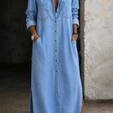 Delana | Denim Button Down Dress