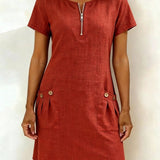 Aisley | Cotton Dress with Zip Closure