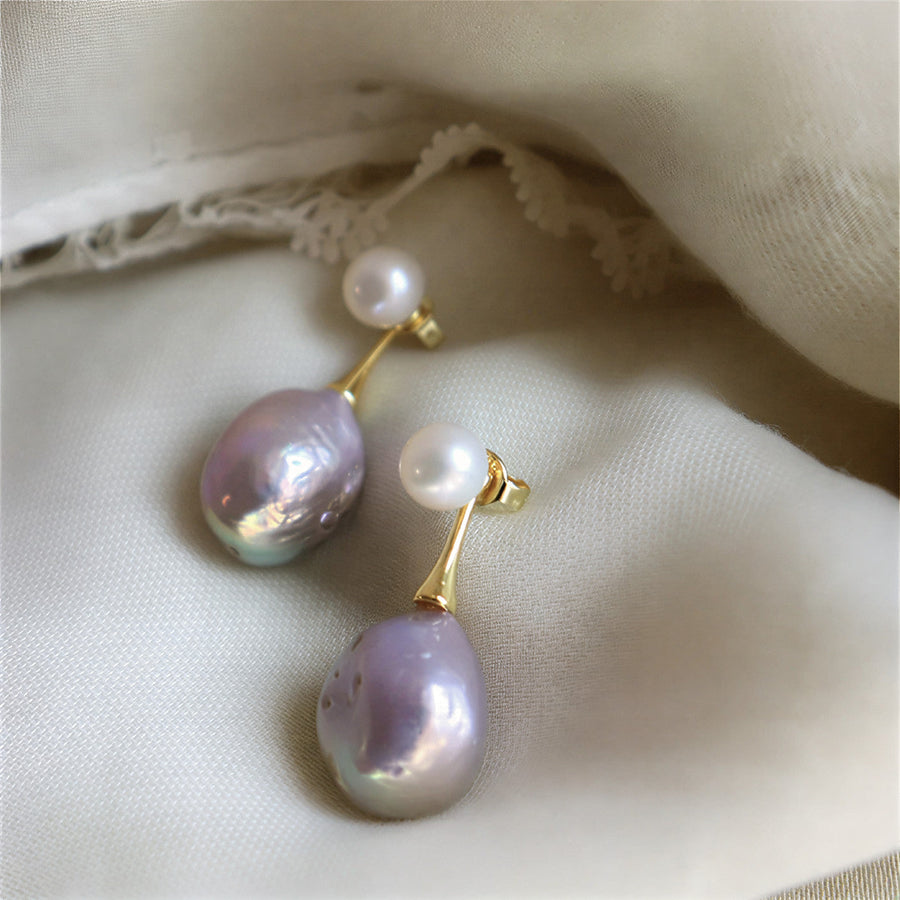 Exquisite Lilac Pearl Earrings